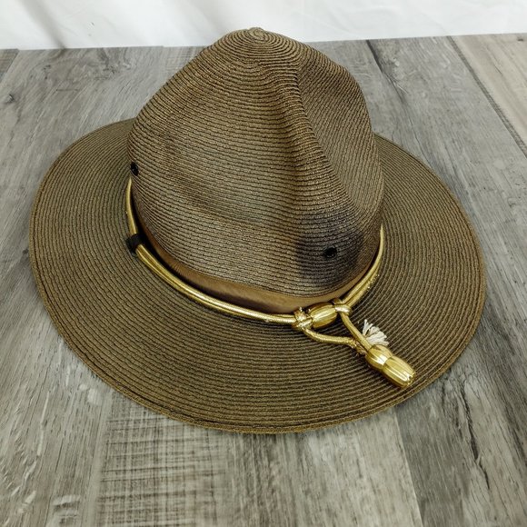 Stratton Self Forming Police Trooper Vintage Hat w/ Chin Strap size 7 1-2 - Picture 1 of 12